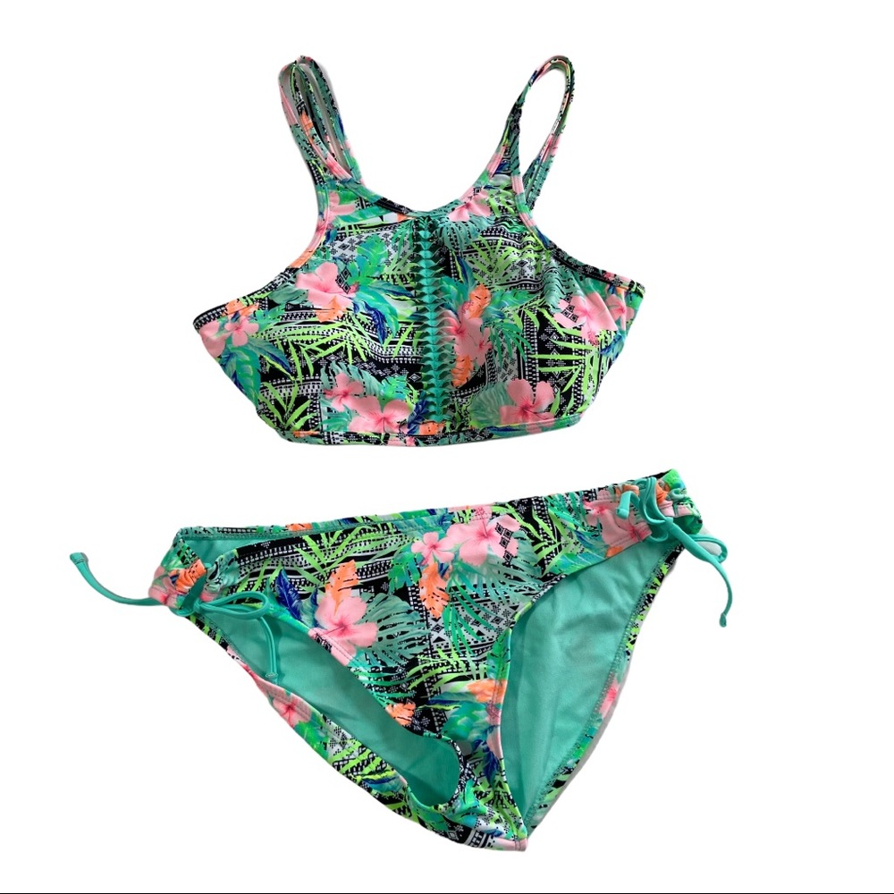 Island Soul Turquoise Tropical Two Piece Bikini